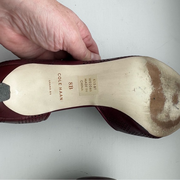 Cole Haan Grand Os Neara Womens Burgundy Leather Heels Pumps Shoes Size 8. - Picture 7 of 7